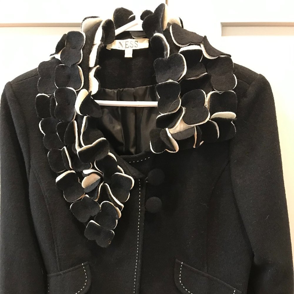 Ladies Wool Asymmetrical collar Blazer